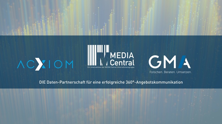 Grafik Logos MEDIA Central, Acxiom und GMA